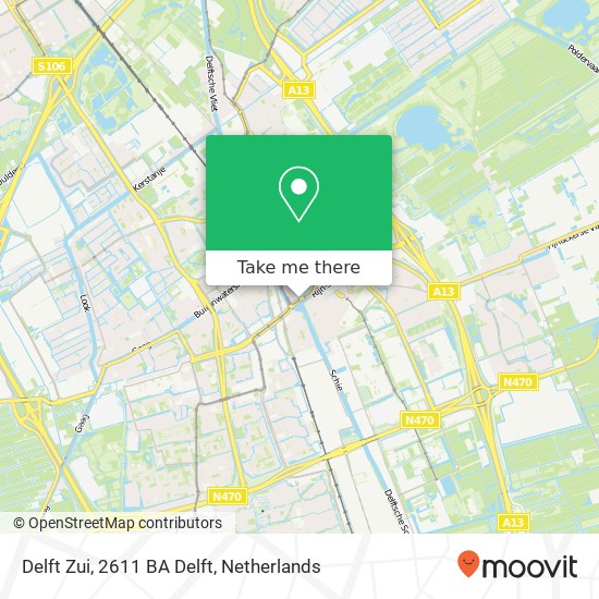 Delft Zui, 2611 BA Delft map