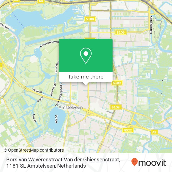 Bors van Waverenstraat Van der Ghiessenstraat, 1181 SL Amstelveen map
