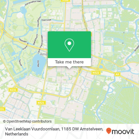 Van Leeklaan Vuurdoornlaan, 1185 DW Amstelveen Karte