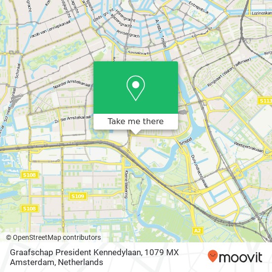 Graafschap President Kennedylaan, 1079 MX Amsterdam map