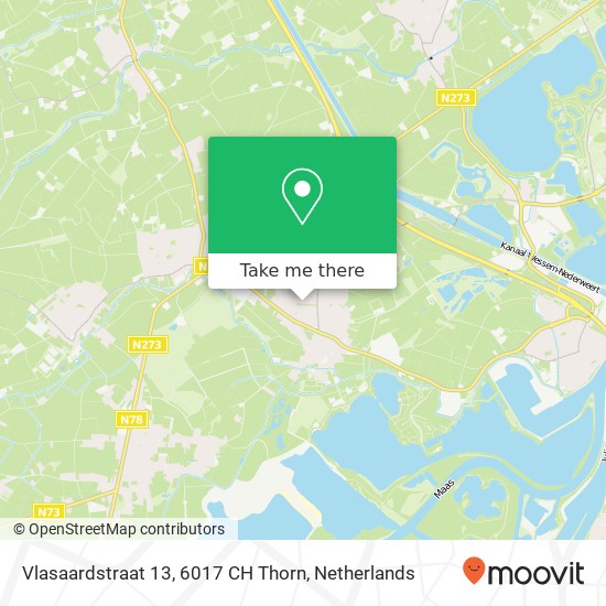 Vlasaardstraat 13, 6017 CH Thorn map