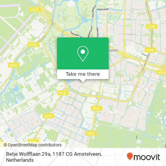 Betje Wolfflaan 29a, 1187 CG Amstelveen Karte