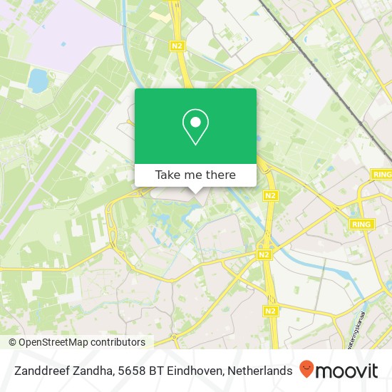 Zanddreef Zandha, 5658 BT Eindhoven Karte