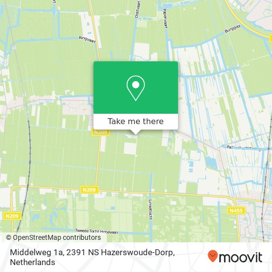 Middelweg 1a, 2391 NS Hazerswoude-Dorp map
