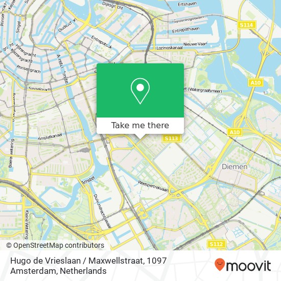 Hugo de Vrieslaan / Maxwellstraat, 1097 Amsterdam Karte