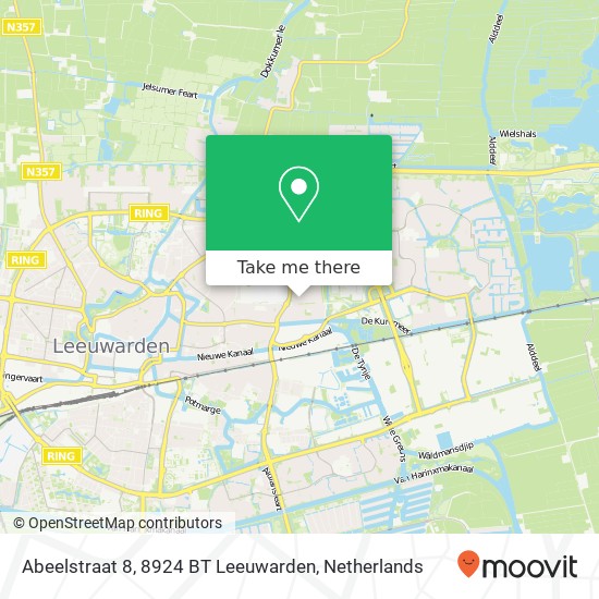 Abeelstraat 8, 8924 BT Leeuwarden map
