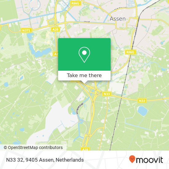 N33 32, 9405 Assen map