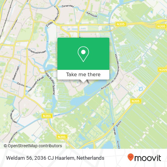 Weldam 56, 2036 CJ Haarlem map