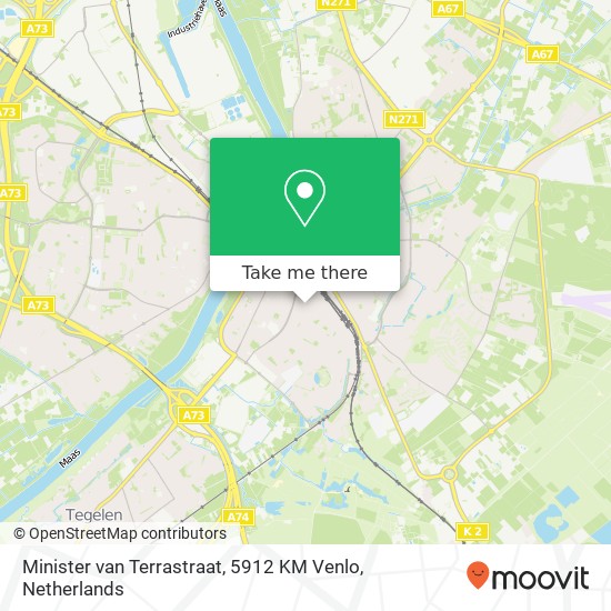 Minister van Terrastraat, 5912 KM Venlo Karte