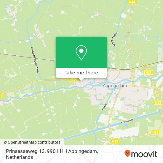 Prinsesseweg 13, 9901 HH Appingedam Karte