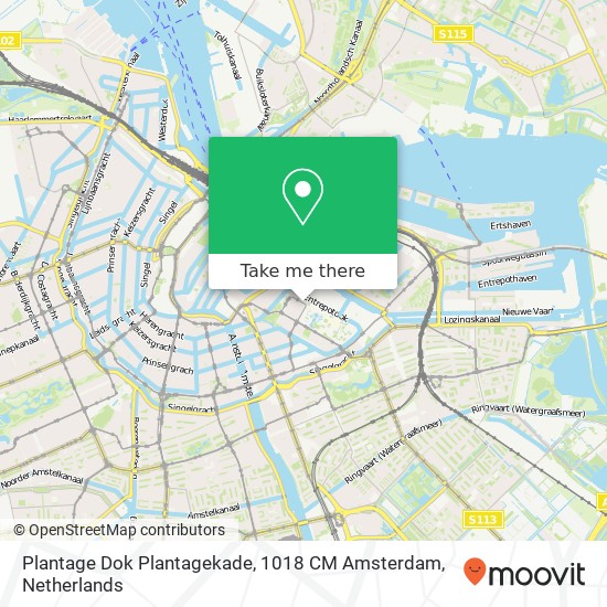 Plantage Dok Plantagekade, 1018 CM Amsterdam Karte
