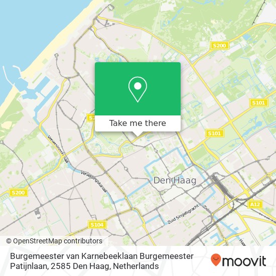 Burgemeester van Karnebeeklaan Burgemeester Patijnlaan, 2585 Den Haag map