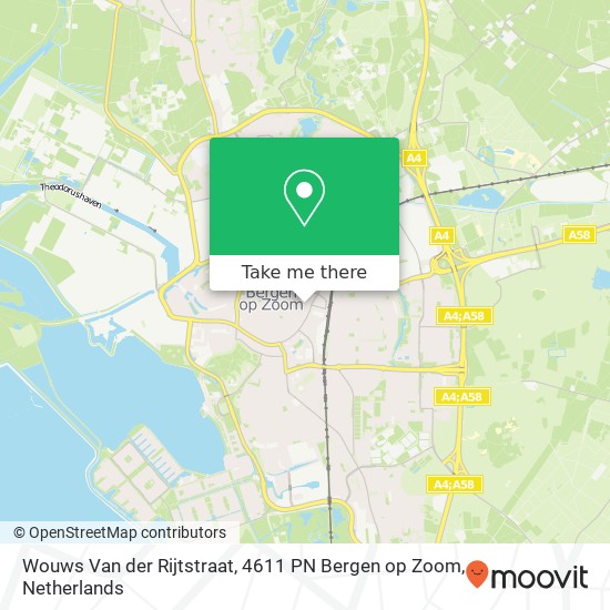 Wouws Van der Rijtstraat, 4611 PN Bergen op Zoom Karte