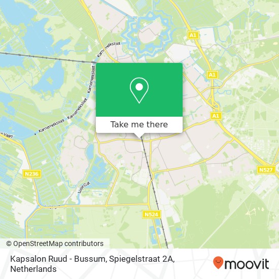 Kapsalon Ruud - Bussum, Spiegelstraat 2A map