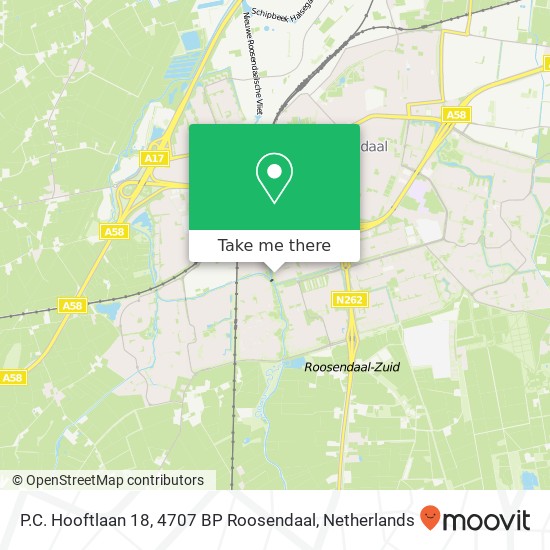 P.C. Hooftlaan 18, 4707 BP Roosendaal map