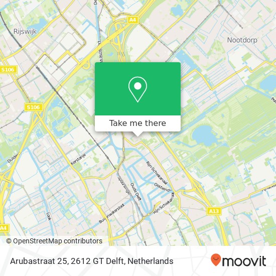 Arubastraat 25, 2612 GT Delft map