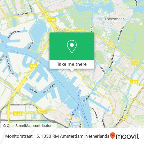 Monitorstraat 15, 1033 RM Amsterdam Karte