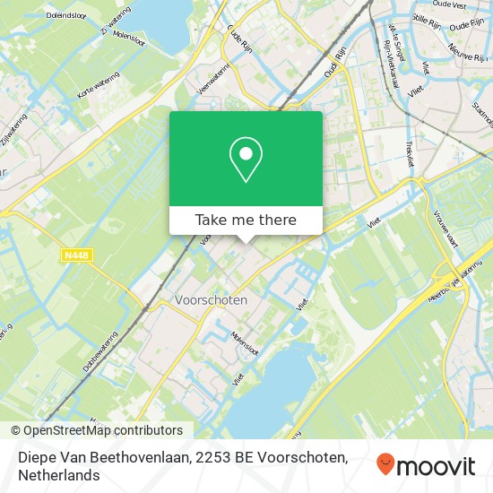 Diepe Van Beethovenlaan, 2253 BE Voorschoten Karte