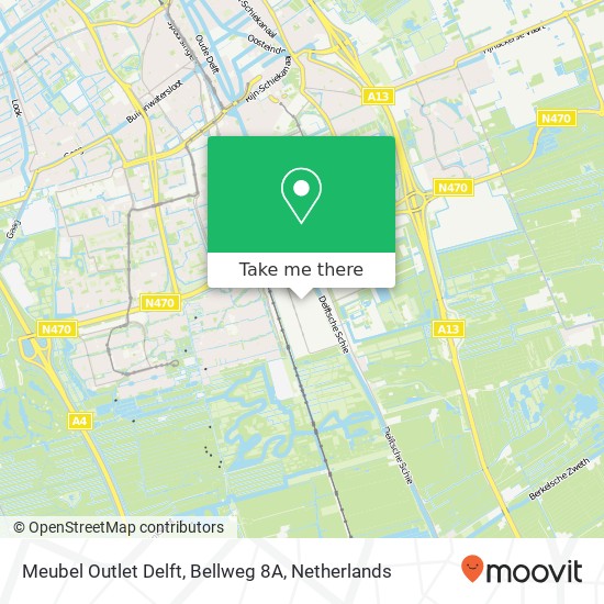 Meubel Outlet Delft, Bellweg 8A Karte