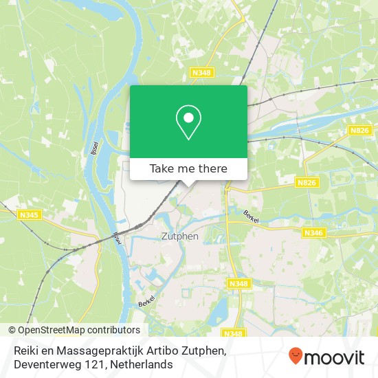 Reiki en Massagepraktijk Artibo Zutphen, Deventerweg 121 map