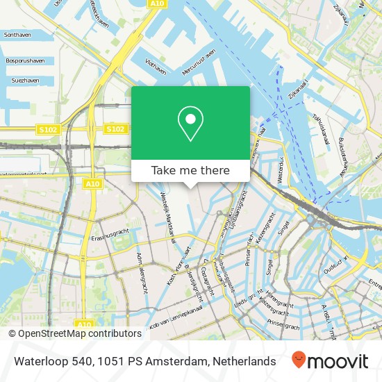 Waterloop 540, 1051 PS Amsterdam map