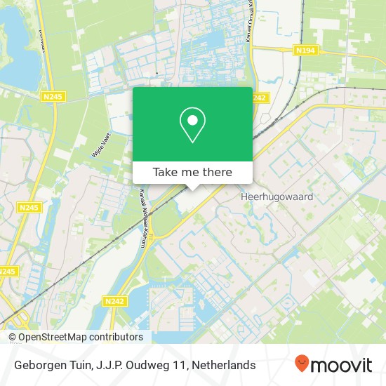 Geborgen Tuin, J.J.P. Oudweg 11 map