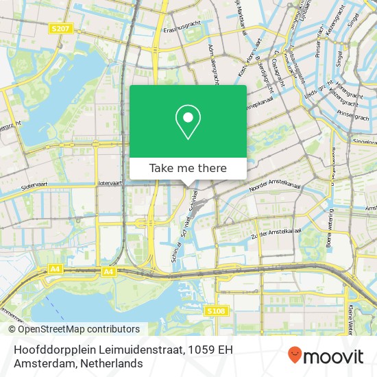 Hoofddorpplein Leimuidenstraat, 1059 EH Amsterdam map