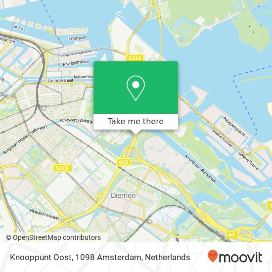 Knooppunt Oost, 1098 Amsterdam Karte