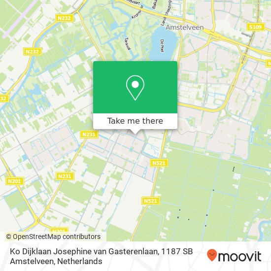 Ko Dijklaan Josephine van Gasterenlaan, 1187 SB Amstelveen map