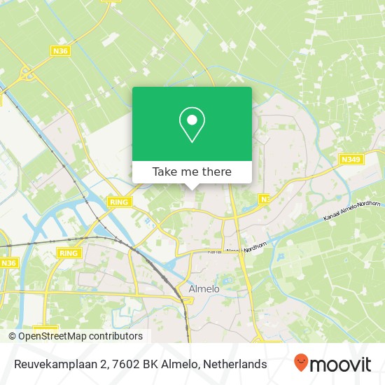 Reuvekamplaan 2, 7602 BK Almelo Karte