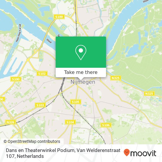 Dans en Theaterwinkel Podium, Van Welderenstraat 107 map