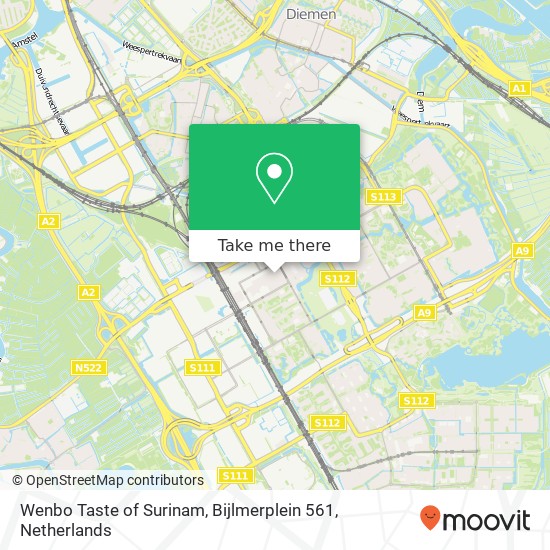 Wenbo Taste of Surinam, Bijlmerplein 561 map