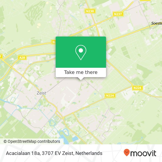 Acacialaan 18a, 3707 EV Zeist map