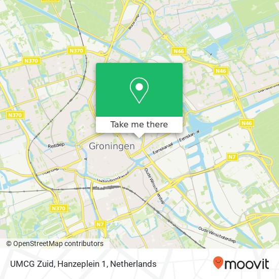 UMCG Zuid, Hanzeplein 1 map