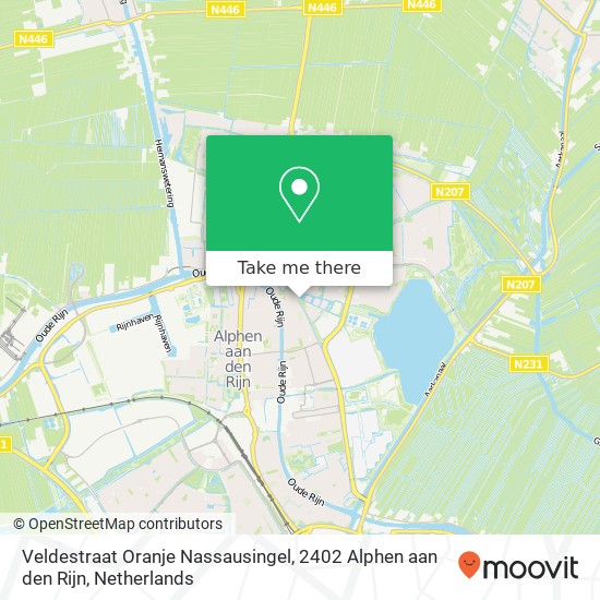 Veldestraat Oranje Nassausingel, 2402 Alphen aan den Rijn Karte