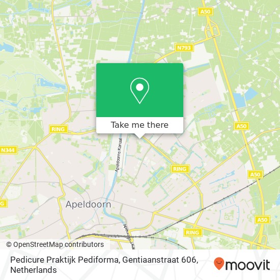 Pedicure Praktijk Pediforma, Gentiaanstraat 606 map