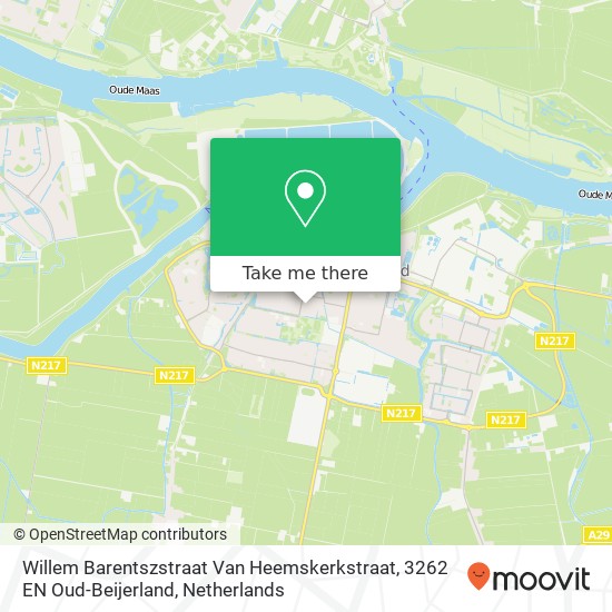 Willem Barentszstraat Van Heemskerkstraat, 3262 EN Oud-Beijerland map