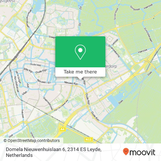 Domela Nieuwenhuislaan 6, 2314 ES Leyde map