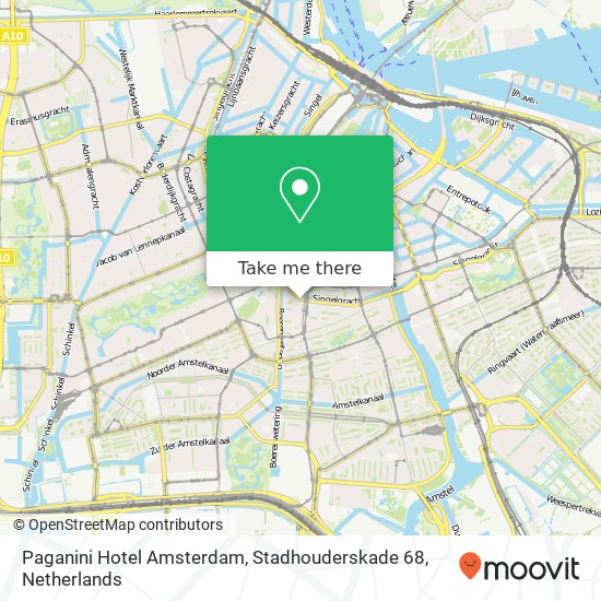 Paganini Hotel Amsterdam, Stadhouderskade 68 Karte