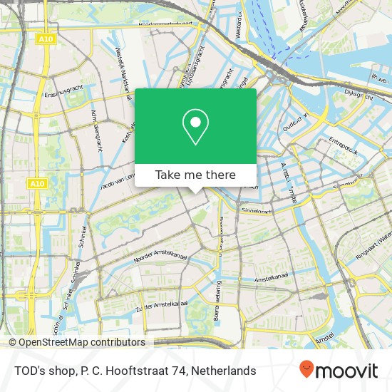 TOD's shop, P. C. Hooftstraat 74 map