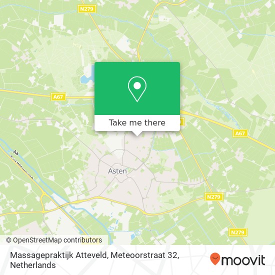 Massagepraktijk Atteveld, Meteoorstraat 32 map