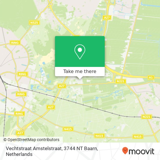 Vechtstraat Amstelstraat, 3744 NT Baarn map