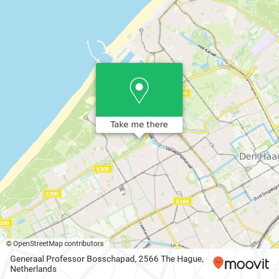 Generaal Professor Bosschapad, 2566 The Hague Karte