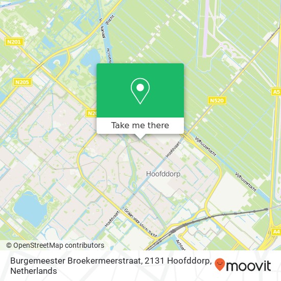 Burgemeester Broekermeerstraat, 2131 Hoofddorp map