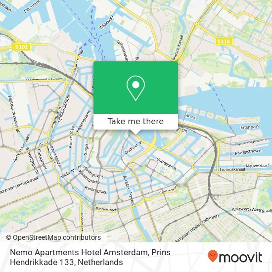 Nemo Apartments Hotel Amsterdam, Prins Hendrikkade 133 Karte
