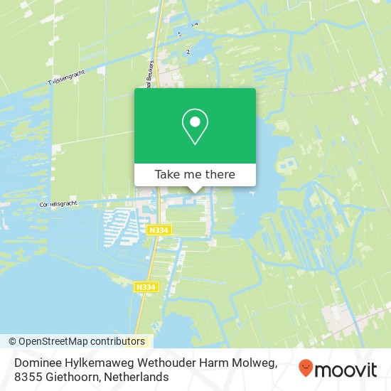 Dominee Hylkemaweg Wethouder Harm Molweg, 8355 Giethoorn Karte