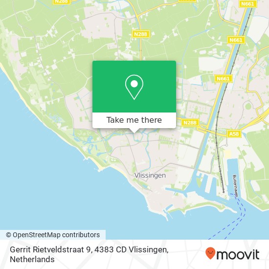 Gerrit Rietveldstraat 9, 4383 CD Vlissingen map