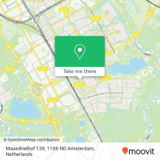 Maasdrielhof 138, 1106 ND Amsterdam map