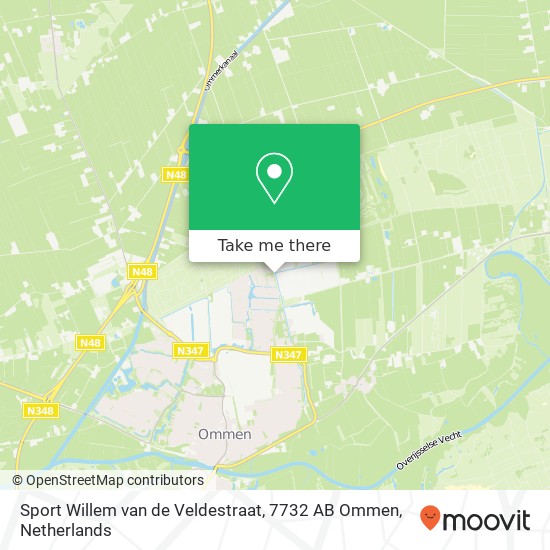 Sport Willem van de Veldestraat, 7732 AB Ommen Karte