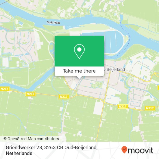 Griendwerker 28, 3263 CB Oud-Beijerland Karte